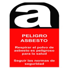Señalización de peligro asbesto
